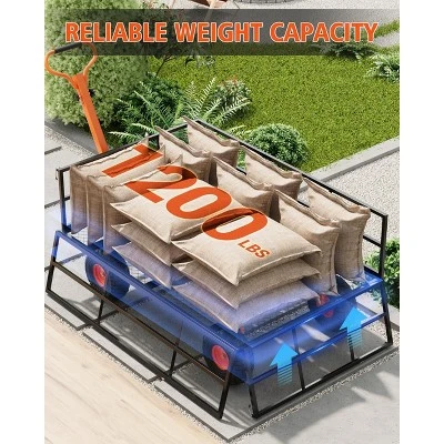 Heavy Duty Steel Garden Cart, 500 LBS Capacity 3 In 1 Pullable Garden Wagon With 10" Wheels, For Gardening Soil, Tools, And Plant Transport 3 Heavy Duty Steel Garden Cart, 500 LBS Capacity 3 In 1 Pullable Garden Wagon With 10" Wheels, For Gardening Soil, Tools, And Plant Transport