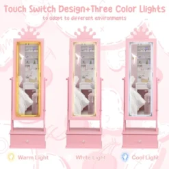 Kids Jewelry Armoire Cabinet With Full-Length Mirror, 46" Jewelry Armoire With Led Light, Jewelry Organizer With 3 Storage Drawers 15 Kids Jewelry Armoire Cabinet With Full-Length Mirror, 46" Jewelry Armoire With Led Light, Jewelry Organizer With 3 Storage Drawers -House Beautiful GUEST 9d62f276 6d92 470d a239 d381a6a56a79