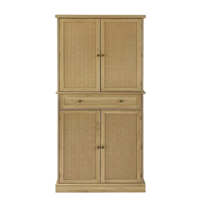 72" Kitchen Pantry Cabinet, Wood Color Kitchen Storage Cabinets With Adjustable Shelves And Doors, Versatile Storage 9 72" Kitchen Pantry Cabinet, Wood Color Kitchen Storage Cabinets With Adjustable Shelves And Doors, Versatile Storage - Image 7