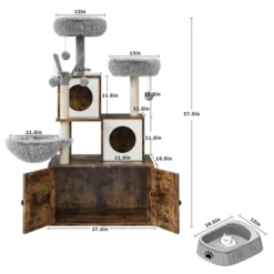 54.3-Inch Cat Tree With Litter Box Enclosure 2-in-1 Modern Cat Tower With Cat Condo 16 54.3-Inch Cat Tree With Litter Box Enclosure 2-in-1 Modern Cat Tower With Cat Condo -House Beautiful GUEST 9e74fdbb 94c5 41f9 bb12 9f9f55705dfa