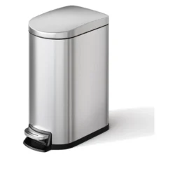 2.6 Gallon / 10 Liter Metal Bathroom Trash Can With Lid, Slim Waterproof Garbage Can For Bedroom -House Beautiful GUEST 9f5e143d 72d3 4941 aabf 4bc649f83d1a 1