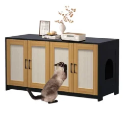 Double Cat Litter Box Enclosure For 2 Cats, 47.2" Large Wood Hidden Kitty Furniture With Sisal Doors 19 Double Cat Litter Box Enclosure For 2 Cats, 47.2" Large Wood Hidden Kitty Furniture With Sisal Doors -House Beautiful GUEST 9f84a94d c900 4019 bf27 99594c2ebce3