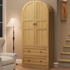 72" Tall Arched Kitchen Pantry Cabinet, Farmhouse Pantry Storage Cabinet With 2 Drawers & Wood Door, Freestanding Versatile Pantry Cabinets -House Beautiful GUEST 9ff9ba8d fa62 4758 b3b5 dfc463c0e88c