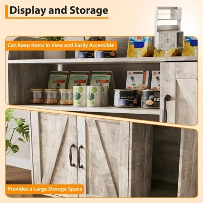 Cat Litter Box Enclosure With Storage Shelves, Hidden Cat Box Furniture With Scratch Pad, Multi-Functional Wooden Pet House & Indoor Washroom, Grey 6 Cat Litter Box Enclosure With Storage Shelves, Hidden Cat Box Furniture With Scratch Pad, Multi-Functional Wooden Pet House & Indoor Washroom, Grey - Image 4