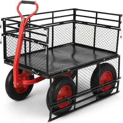 Heavy Duty Metal Garden Cart – 880 Lbs Capacity Utility Wagon With Removable Sides & 10" All-Terrain Wheels, Yard Wagon 9 Heavy Duty Metal Garden Cart – 880 Lbs Capacity Utility Wagon With Removable Sides & 10" All-Terrain Wheels, Yard Wagon - Image 7