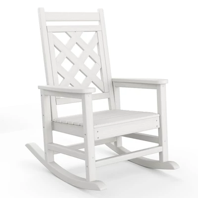 Oversized Rocking Chair Outdoor,HDPE Adirondack Rocking Chair With Wood Texture - 380Lbs & Weather Resistant For Deck, Patio 12 Oversized Rocking Chair Outdoor,HDPE Adirondack Rocking Chair With Wood Texture - 380Lbs & Weather Resistant For Deck, Patio - Image 10