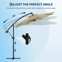 10FT Patio Umbrella,Cantilever Umbrella With Easy Lift & Tilt Adjustment,8 Ribs Sun Umbrella For Backyard 17 10FT Patio Umbrella,Cantilever Umbrella With Easy Lift & Tilt Adjustment,8 Ribs Sun Umbrella For Backyard -House Beautiful GUEST a115d83b 712a 4016 a4c5 8fd7ea8fa8c7