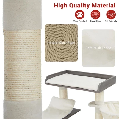 Cat Tree With Toy, Cat Tower Condo For Indoor Cats Features Scratching Post 7 Cat Tree With Toy, Cat Tower Condo For Indoor Cats Features Scratching Post - Image 5