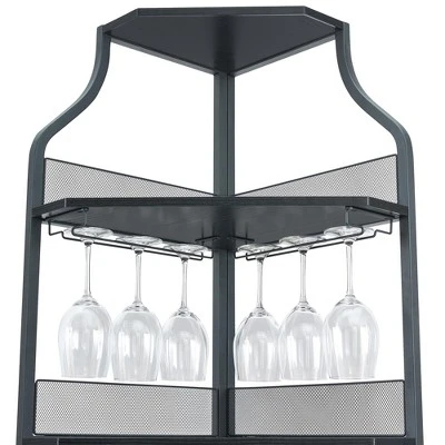 Corner Wine Bar Rack Cabinet With Detachable Wine Rack, Bar Cabinet With Glass Holder 6 Corner Wine Bar Rack Cabinet With Detachable Wine Rack, Bar Cabinet With Glass Holder - Image 4