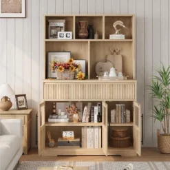 60'' Kitchen Pantry Cabinet, Tall Pantry Storage Cabinet, Farmhouse Kitchen Hutch With Storage Drawers -House Beautiful GUEST a2620d1e eb79 4929 b017 56147809d549