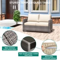 5-Piece Patio Furniture Set,PE Rattan Wicker Sectional Sofa Set With Coffee Table 16 5-Piece Patio Furniture Set,PE Rattan Wicker Sectional Sofa Set With Coffee Table -House Beautiful GUEST a291f9cc a022 4ab0 ba3f f2a4785194a7