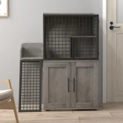 41.9'' H Cat Litter Box Enclosure With Platform, Double Layer Hidden Cat Furniture - Modern Multi-Level Indoor House With Ladder -House Beautiful GUEST a3924334 3b40 462c bbcd 832005dcdd16