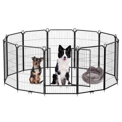 Dog Playpen For Yard, 24/32/40 Inch Metal Dog Fence 8/12/16 Panels For Large/Medium/Small Dogs Indoor & Outdoor 9 Dog Playpen For Yard, 24/32/40 Inch Metal Dog Fence 8/12/16 Panels For Large/Medium/Small Dogs Indoor & Outdoor - Image 7