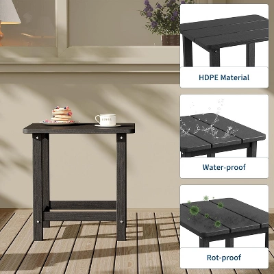 Outdoor HDPE Square Side Table - Adirondack Style Patio End Table For Pool, Beach - Weather Resistant & Easy Setup 7 Outdoor HDPE Square Side Table - Adirondack Style Patio End Table For Pool, Beach - Weather Resistant & Easy Setup - Image 5