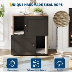 Double Layer Cat Litter Box Enclosure For 2 Cats, Hidden Litter Box Furniture With Cat Scratching Post And Board, 2 Story Wooden Cats Washroom Or Bed -House Beautiful GUEST a4393798 a655 4d27 afab d54ae4aae309