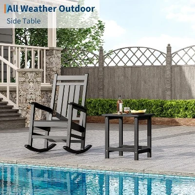 Outdoor HDPE Square Side Table - Adirondack Style Patio End Table For Pool, Beach - Weather Resistant & Easy Setup 6 Outdoor HDPE Square Side Table - Adirondack Style Patio End Table For Pool, Beach - Weather Resistant & Easy Setup - Image 4