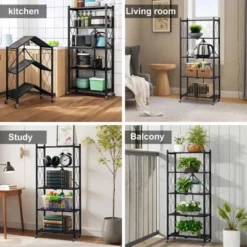 Foldable Storage Shelves With Wheels, 5 Tier Large Capacity Shelving Unit, Freestanding Metal Wire Shelf Rack 15 Foldable Storage Shelves With Wheels, 5 Tier Large Capacity Shelving Unit, Freestanding Metal Wire Shelf Rack -House Beautiful GUEST a4bc810f 7a0f 4ed1 915a 3bcd7a0f7d50