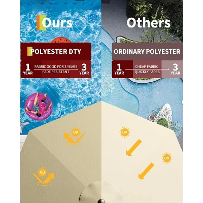 9FT Patio Umbrella Outdoor Market Table Umbrella With Tilt Crank 4 9FT Patio Umbrella Outdoor Market Table Umbrella With Tilt Crank - Image 2