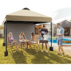 Jojoka 10'x10' Outdoor Canopy Tent With Sidewall,Easy Pop Up With Vented Roof,Portable Instant Camping Beach Tents -House Beautiful GUEST a52bb250 158d 446a 941a 1c2e50b6d0c6