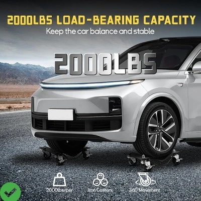 Heavy-Duty Steel Car Wheel Dolly Set Of 2/4 4000lbs/8000LBS Capacity Anti-Skid Tire Skates With 360° Swivel Casters 7 Heavy-Duty Steel Car Wheel Dolly Set Of 2/4 4000lbs/8000LBS Capacity Anti-Skid Tire Skates With 360° Swivel Casters - Image 5