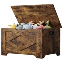 Jojoka Storage Chest, Storage Bench With Safety Hinge, Farmhouse Style Wooden Toy Chest For Entryway, -House Beautiful GUEST a66c50ef fd6c 4129 8900 47d1fff36052