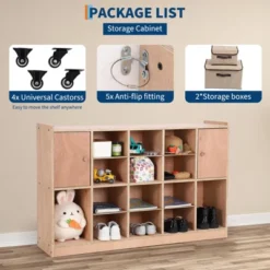 Cubby Tray Storage Cabinet With 2 Doors, Storage Organizer Cubes With 2 Anti-Flip Fittings, 4 Castors And 2 Boxes 10 Cubby Tray Storage Cabinet With 2 Doors, Storage Organizer Cubes With 2 Anti-Flip Fittings, 4 Castors And 2 Boxes -House Beautiful GUEST a6da57b8 40ef 4463 b63f f0b5ccf0ea9c