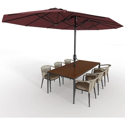 13FT Umbrella Outdoor Patio,Double-Sided Rectangle Umbrella Oversized Shade For 2-6 People 9 13FT Umbrella Outdoor Patio,Double-Sided Rectangle Umbrella Oversized Shade For 2-6 People - Image 7