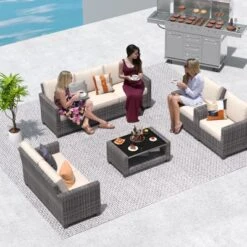 5-Piece Patio Furniture Set,PE Rattan Wicker Sectional Sofa Set With Coffee Table 13 5-Piece Patio Furniture Set,PE Rattan Wicker Sectional Sofa Set With Coffee Table -House Beautiful GUEST a7378f56 151d 4d10 a91d 19fe586854e7