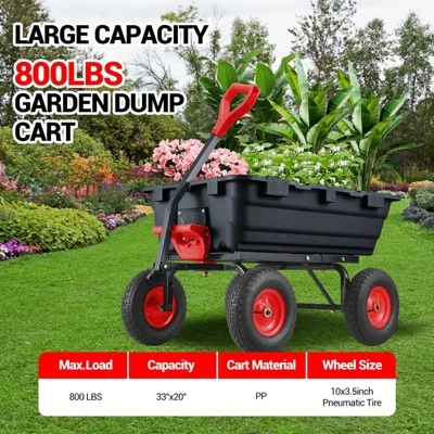 900 Lbs Garden Dump Cart With 10In Tires, Heavy Duty Poly Yard Cart With 180°Rotating Handle And Quick Release System, Utility ATV Trailer 6 900 Lbs Garden Dump Cart With 10In Tires, Heavy Duty Poly Yard Cart With 180°Rotating Handle And Quick Release System, Utility ATV Trailer - Image 4