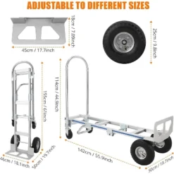 2-in-1 Folding Aluminum Hand Truck Dolly – Heavy Duty Convertible Hand Cart, 770 Lbs Capacity, Lightweight & Foldable With 4 Wheels & Elastic Rope -House Beautiful GUEST a79405de 5a1f 4be1 bcb3 c9f68f310d7a