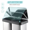 19 Gallon/ 72L Dual Kitchen Trash Can, Fingerprint-Proof Stainless Steel Double Garbage Can With 2x9.5 Gallon Inner Bucket