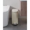 2.6 Gallon / 10 Liter Metal Bathroom Trash Can With Lid, Slim Waterproof Garbage Can For Bedroom