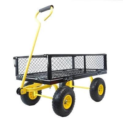 Heavy Duty Garden Cart, Utility Metal Wagon With Removable Mesh Sides And 180° Rotating Handle 10 Heavy Duty Garden Cart, Utility Metal Wagon With Removable Mesh Sides And 180° Rotating Handle - Image 8