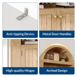 72" Tall Arched Pantry Cabinet With Doors, 5-Tier Kitchen Storage Cabinet With Adjustable Shelves, Wooden Pantry Cabinet -House Beautiful GUEST aa0e6b8c 5522 4eac 9c3f 15c920210fcd