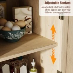 72" Tall Freestanding Pantry Cabinet, Farmhouse Wooden Storage Cupboard With 4 Doors (Barn Doors), 16 72" Tall Freestanding Pantry Cabinet, Farmhouse Wooden Storage Cupboard With 4 Doors (Barn Doors), -House Beautiful GUEST aa592229 1739 4fb5 b96e a3faa3b6d509