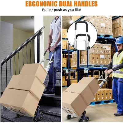 Heavy Duty 2-in-1 Aluminum Hand Truck With Stair Climbing Triangle Wheels – 650 Lb Capacity Convertible Dolly With Dual Handles 4 Heavy Duty 2-in-1 Aluminum Hand Truck With Stair Climbing Triangle Wheels – 650 Lb Capacity Convertible Dolly With Dual Handles - Image 2