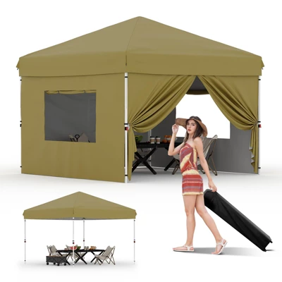 10x10FT Instant Pop-Up Canopy Tent With 4 Removable Side Walls – Commercial-Grade Outdoor Shelter System For Events, Black 14 10x10FT Instant Pop-Up Canopy Tent With 4 Removable Side Walls – Commercial-Grade Outdoor Shelter System For Events, Black - Image 12