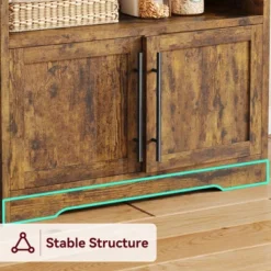 Microwave Stand Bakers Rack Cabinet, Farmhouse Bakers Rack With Power Outlet With Thickened Counter -House Beautiful GUEST ac0d0bd4 4028 4440 b301 0eba09556bc0