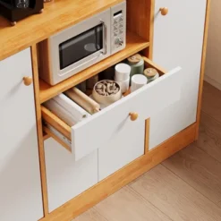 Sideboard Buffet Cabinet, Wood Cupboard With Storage, Freestanding Kitchen Pantry With Drawers, Adjustable Shelves & Rack, Coffee Bar Station -House Beautiful GUEST acc1929e 31c6 4ce7 9d89 f9b93928b018