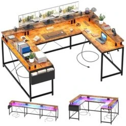 U Shaped Computer Gaming Desk, 79’’ Reversible L Shaped Computer Desk With Power Outlet & LED Strip, Office Desk With Monitor Stand 24 U Shaped Computer Gaming Desk, 79’’ Reversible L Shaped Computer Desk With Power Outlet & LED Strip, Office Desk With Monitor Stand -House Beautiful GUEST ad0afd90 445c 4834 a587 387904ae157b