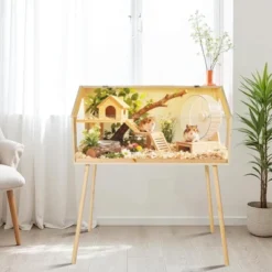 Hamster Cage With Legs,Large Hamster Habitats Chew Proof,Guinea Pig Cages With Acrylic Window & Openable Top -House Beautiful GUEST ada47b3f 2c96 44cd bc5e 3f901e7f035c