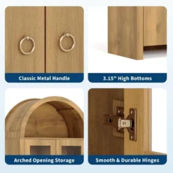 Kitchen Pantry Cabinet,Wood Arched Cupboard Storage Cabinet With 4 Doors,Hidden Drawer And Adjustable Shelves 13 Kitchen Pantry Cabinet,Wood Arched Cupboard Storage Cabinet With 4 Doors,Hidden Drawer And Adjustable Shelves -House Beautiful GUEST ada487ac 81a6 4dbd b3a1 9ce3ce09259e