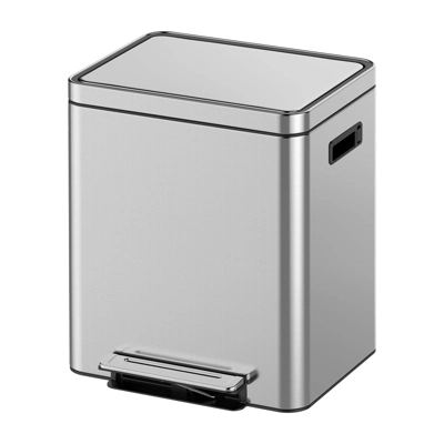8/9.5/10.6 Gallon Dual Trash Can, Rectangular Waste Basket With Metal Lid & Step Foot Pedal, Double Compartment Classified 11 8/9.5/10.6 Gallon Dual Trash Can, Rectangular Waste Basket With Metal Lid & Step Foot Pedal, Double Compartment Classified - Image 9
