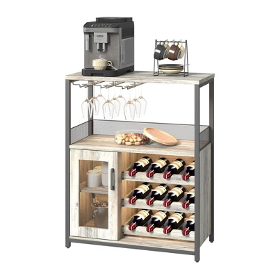 Corner Wine Rack, 3-Tier Freestanding Bar Cabinet For Kitchen, Living Room - 69x35x92cm With Glass Holder & Mesh Door 12 Corner Wine Rack, 3-Tier Freestanding Bar Cabinet For Kitchen, Living Room - 69x35x92cm With Glass Holder & Mesh Door - Image 10