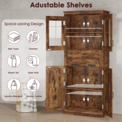 Pantry Cabinet With Drawer, Kitchen Storage Buffet Cabinet With 4 Shelves, 66.9" Freestanding Storage Buffet For Kitchen, Dining Room, Living Room -House Beautiful GUEST aeb6865b 7956 489e 82e8 882b1d1687bc