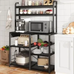 Industrial Kitchen Bakers Rack With Power Outlet,6-Tier Space-Saving Microwave Stand 19 Industrial Kitchen Bakers Rack With Power Outlet,6-Tier Space-Saving Microwave Stand -House Beautiful GUEST af20e051 b738 4b7b 97b4 866fefa9f5c8
