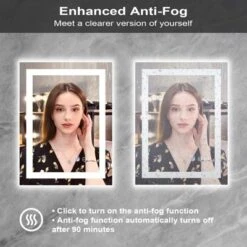 LED Bathroom Mirror With Front And Backlight,24x32 Inch Black Framed Gradient Front And Backlit LED Mirror For Bathroom -House Beautiful GUEST afad8dfa 32a1 48b6 bd01 9adf83adc2cd