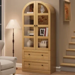 72" Tall Arched Kitchen Pantry Cabinet, Farmhouse Pantry Storage Cabinet With 2 Drawers & Glass Door, Freestanding Versatile Pantry Cabinets 17 72" Tall Arched Kitchen Pantry Cabinet, Farmhouse Pantry Storage Cabinet With 2 Drawers & Glass Door, Freestanding Versatile Pantry Cabinets -House Beautiful GUEST b000bca3 775e 4973 9492 2b63cf05b098