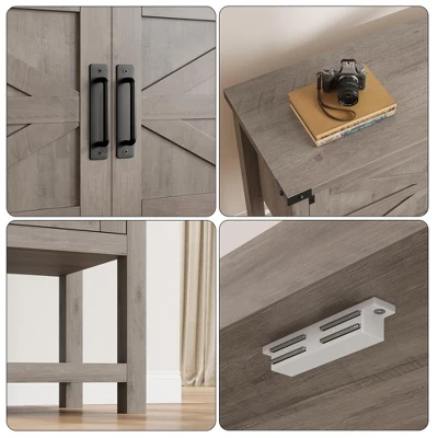 Farmhouse Entryway Table With 2-Door, Wood Console Table With Storage, Coffee Bar Cabinet, Sofa Tables Buffet Sideboard For Kitchen 10 Farmhouse Entryway Table With 2-Door, Wood Console Table With Storage, Coffee Bar Cabinet, Sofa Tables Buffet Sideboard For Kitchen - Image 8