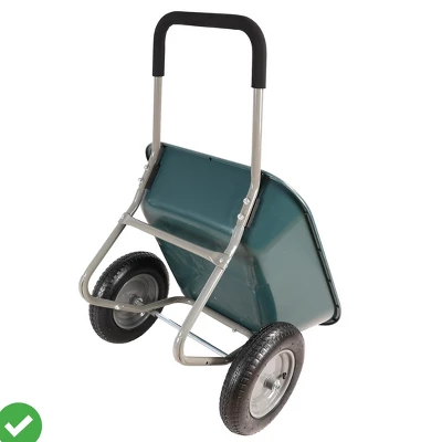 Garden Two Wheeled Trolley W/ 2 Large 15" Inflatable Wheels For Outdoor Lawn Yard Farm Ranch 8 Garden Two Wheeled Trolley W/ 2 Large 15" Inflatable Wheels For Outdoor Lawn Yard Farm Ranch - Image 6